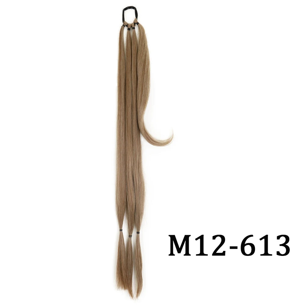 DIY Ponytail Extensions Synthetic Boxing Braids Ponytail Hair Rope High Temperature Fiber Black Brown Ponytail