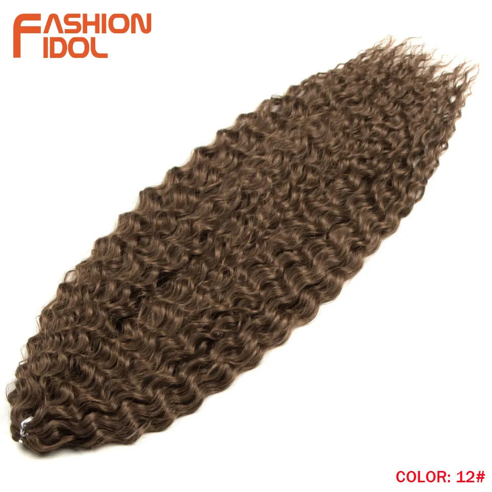 Synthetic Twist Crochet Curly Hair Water Wave Braid Ombre Blonde Brown Deep