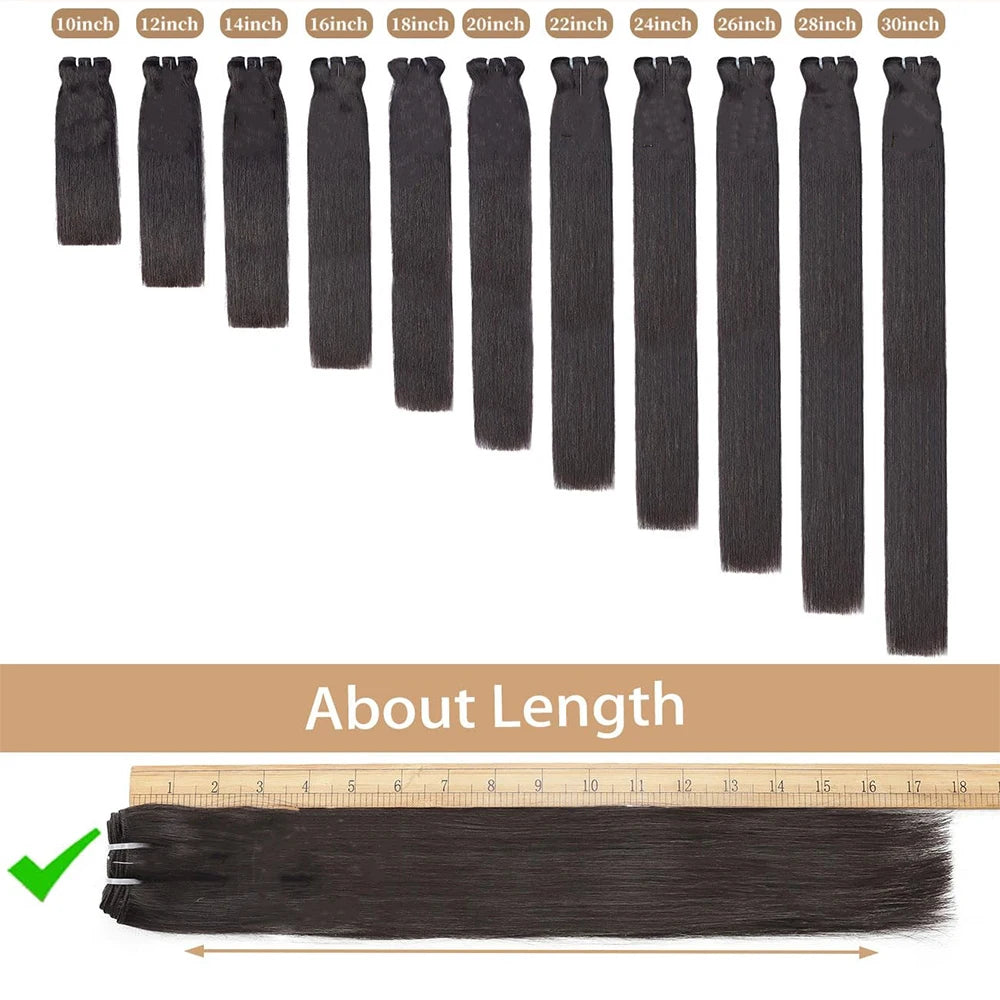 Straight 100% Human Indian Raw Hair Bundles Super Double Drawn 18A Virgin