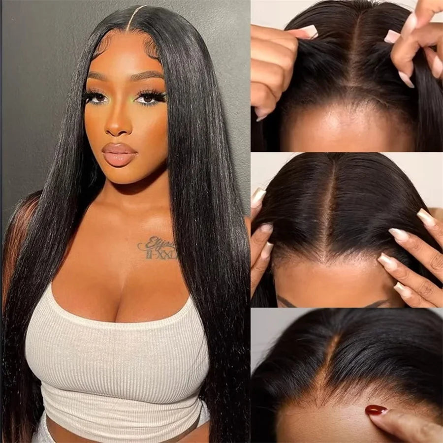 Wear Go Glueless Human Hair Wigs Pre Plucked Brazilian Straight, 13x4 HD