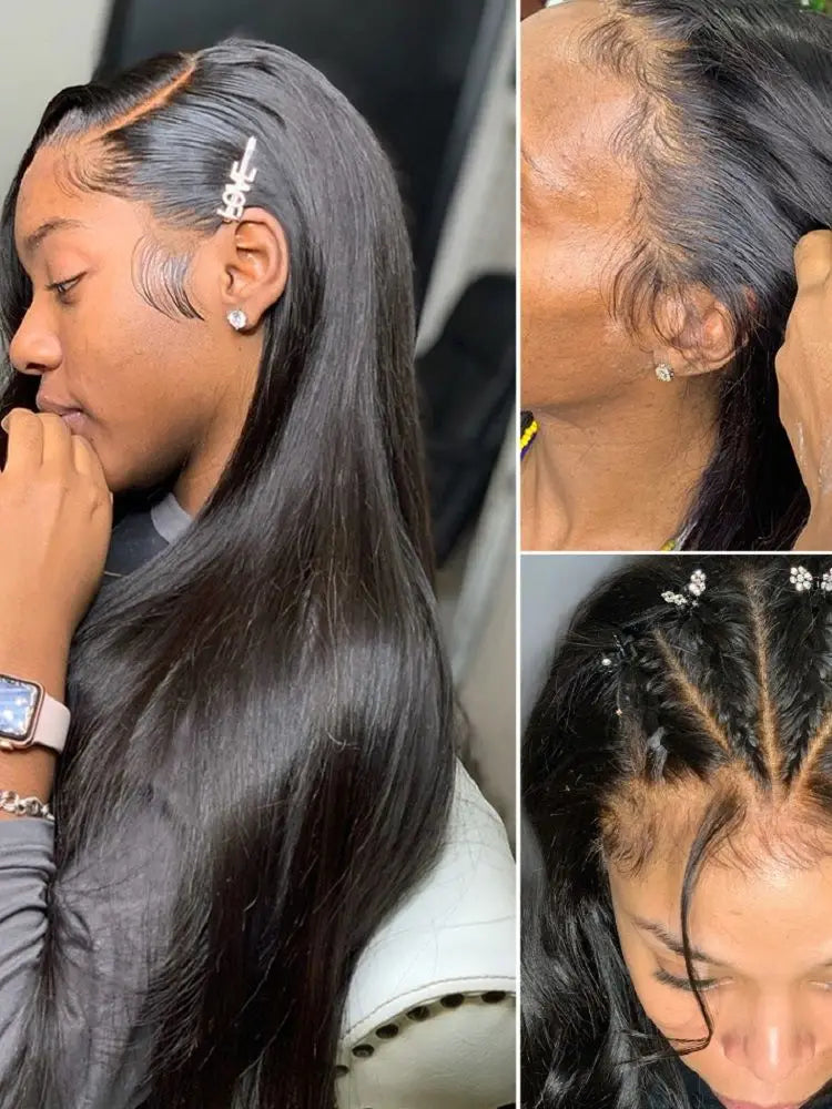 5x5 Silk Top Full Lace Human Hair Wig Silky Straight Peruvian Remy
