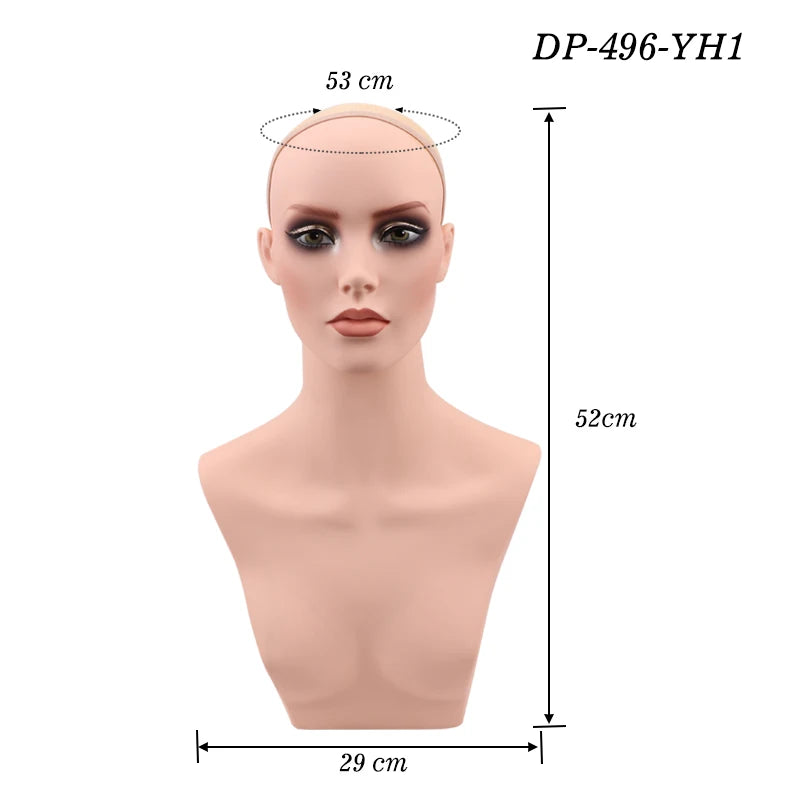 Realistic Mannequin With Detachable Head Glam Makeup Mannequin Head To Put Wigs Dummy Head For Wigs,Earrings, Necklaces Display