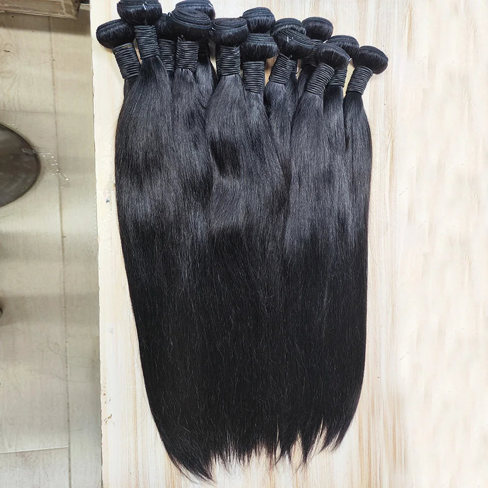 100% Human Hair Bundles Weaves Straight Extensions /Pack Brazilian Deals Raw Fast
