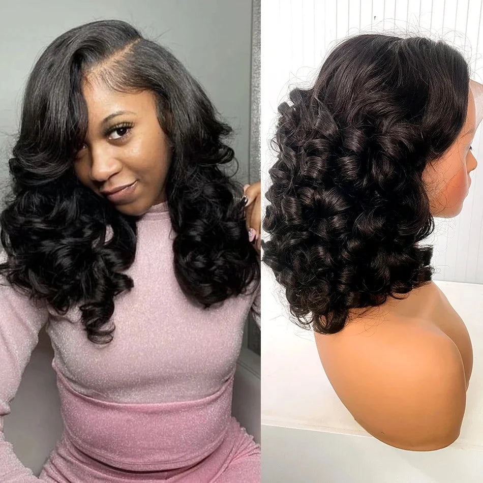 100% Vietnamese Raw Hair Wigs Density Ombre Double Drawn Bouncy Curly Loose