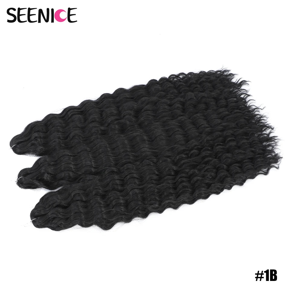 African Curls Synthetic Water Wave Twist Crochet Braiding Hair, Afro Curl, Ombre Blonde Pink Deep Wave