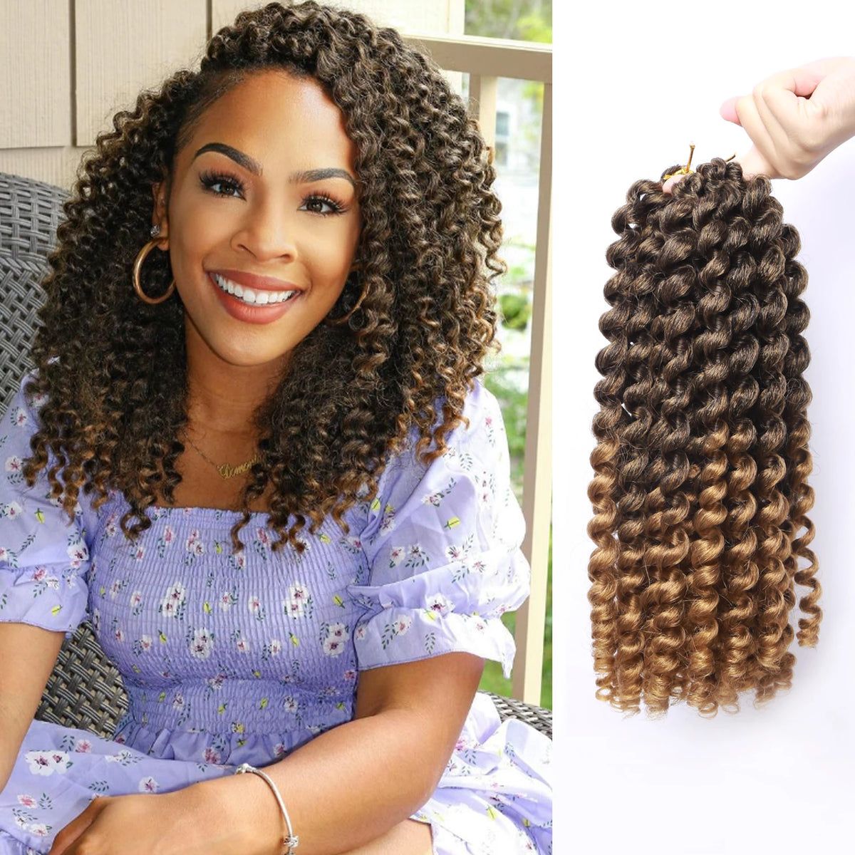 Synthetic Ombre Jumpy Wand Curl Crochet Braids Jamaican Bounce For Africa Braiding Hair Extensions Pre-Twisted