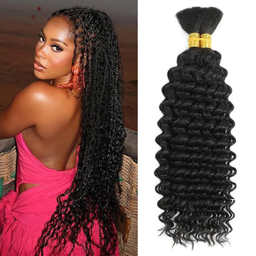 Deep Wave Bulk Human Hair Braiding Blonde Brown Curly Brazilian Extensions Micro
