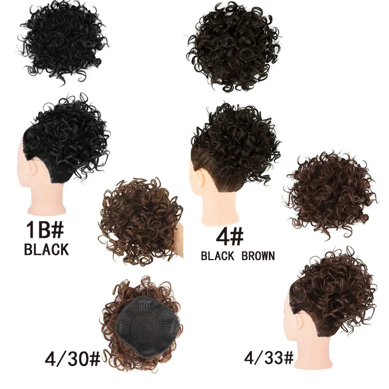 Synthetic Curly Bun Drawstring Ponytail Hair Piece