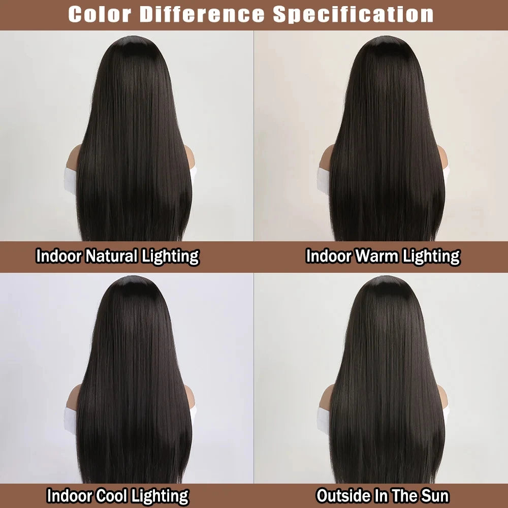 26 Inch Long Straight Synthetic Wig for Halloween Cosplay, High-Temperature Fibre