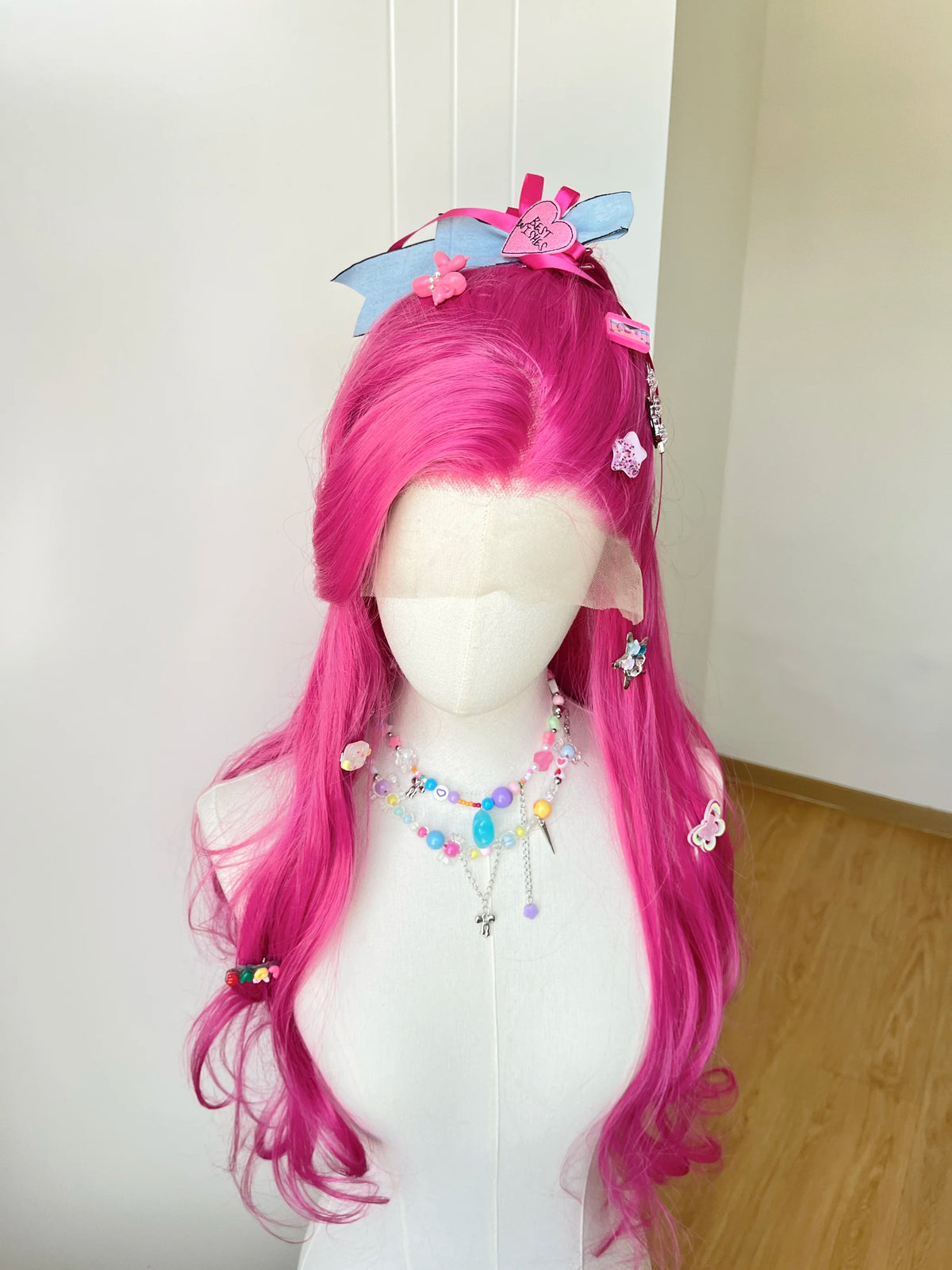 Body Wave Lace Front Wig Pink Purple Red Cosplay 26inch 13*4 Frontal