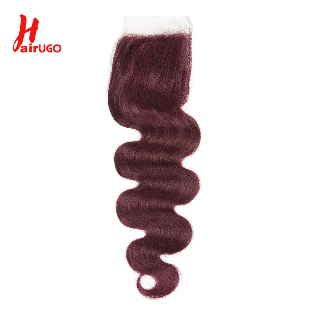 Brazilian 99J 4x4 Straight Hair Closure 4*4 Lace 10''-20'', 100% Human Baby