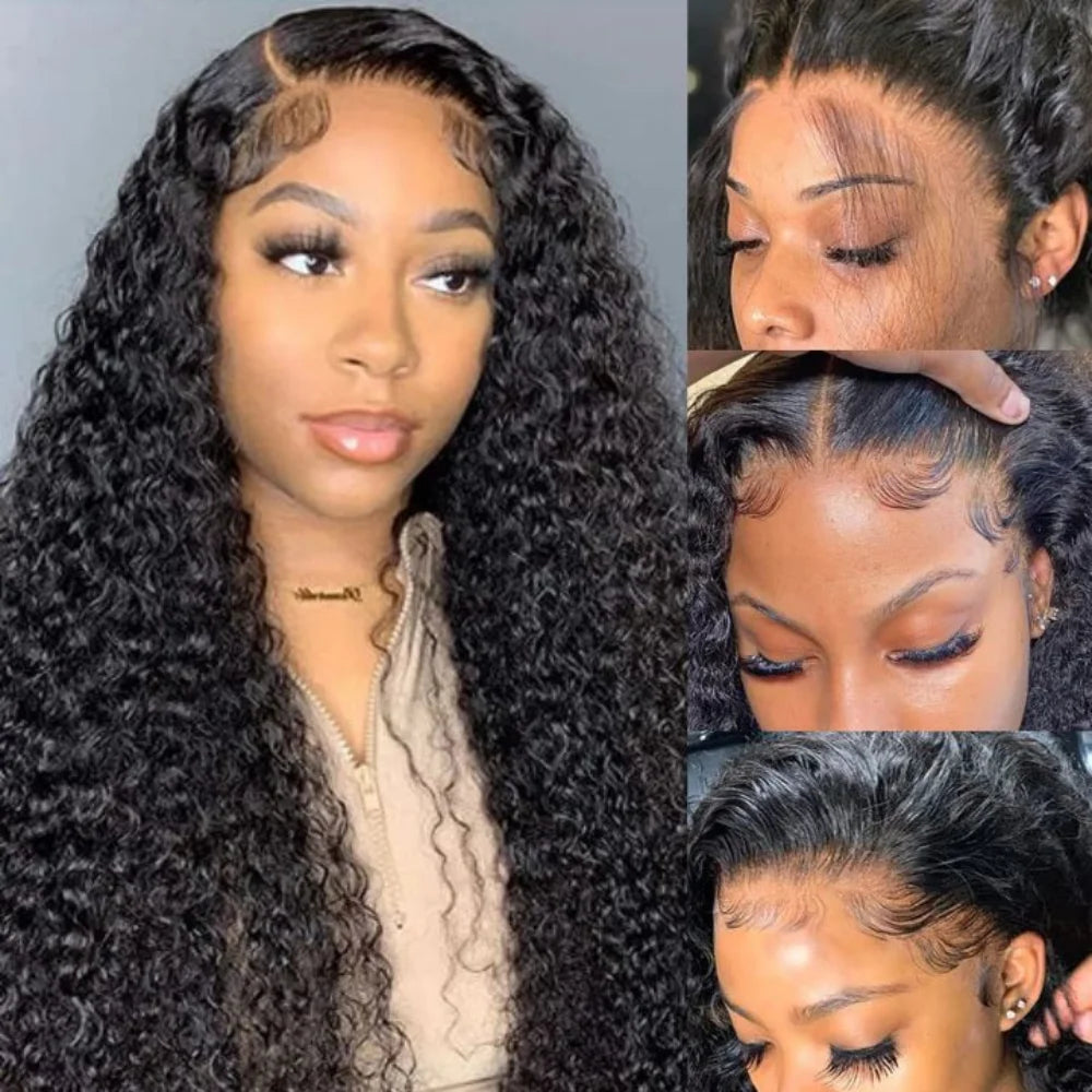 Deep Wave 13x6 Lace Front Human Hair Wig, 200% Remy Curl Glueless