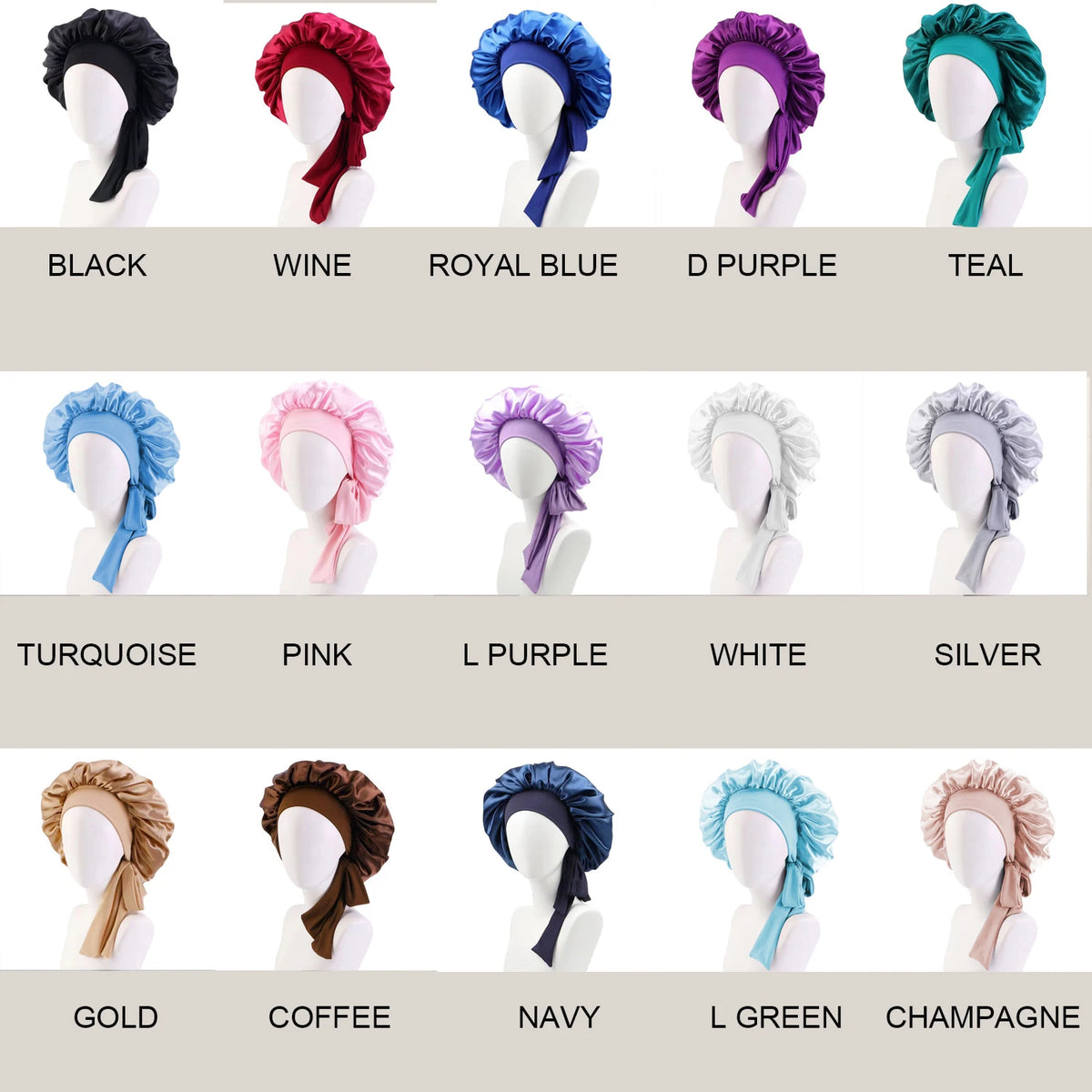 Sleeping Cap-Elastic Band Silk Hair Bonnets Sleeping Cap With Wide Edge Ribbon-Hair Protection Turban Head Wraps