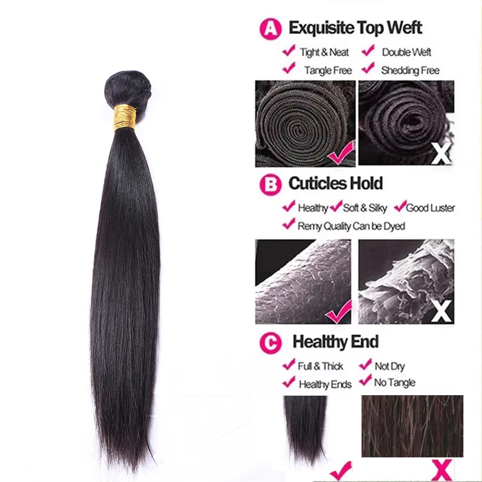 Bone Straight Bundles Human Hair 12A Unprocessed Virgin Raw Vietnamese Double Weft