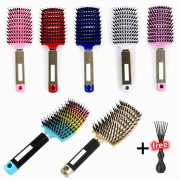 Hair Brush Exfoliating Bristle Women's Wet Curly Comb Salon Styling Tool