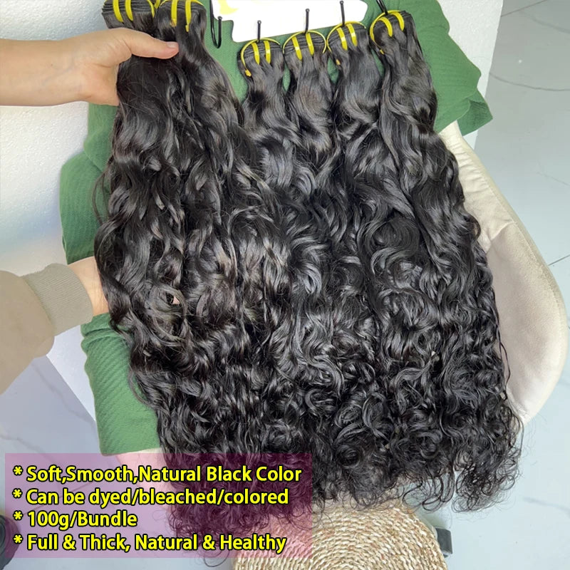 16A Natural Wave Human Hair, 100% Vietnamese Raw Virgin Water Wavy Extensions