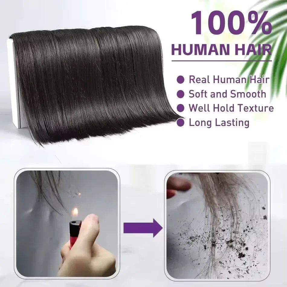 Straight Human Hair Bundles 16A Double Weft Bone Brazilian Virgin Raw Extensions