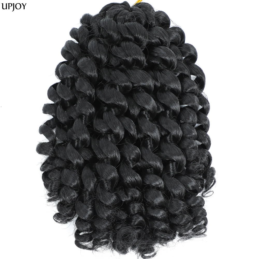 Jamaican Bounce Crochet Hair Jumpy Wand Curl Synthetic Braiding Extensions Ombre Brown