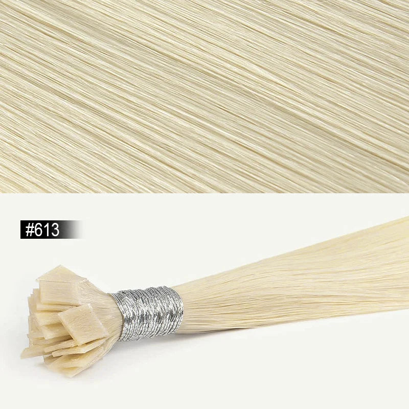 613 Beach Blonde Flat Tip Hair Extensions, 100% Virgin Human Straight Keratin