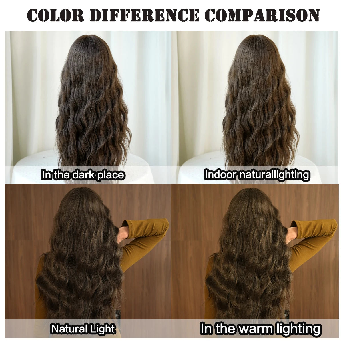 Long Wig Synthetic Wavy Light Brown Wigs Daily Party High Density Layered Wig With Bang