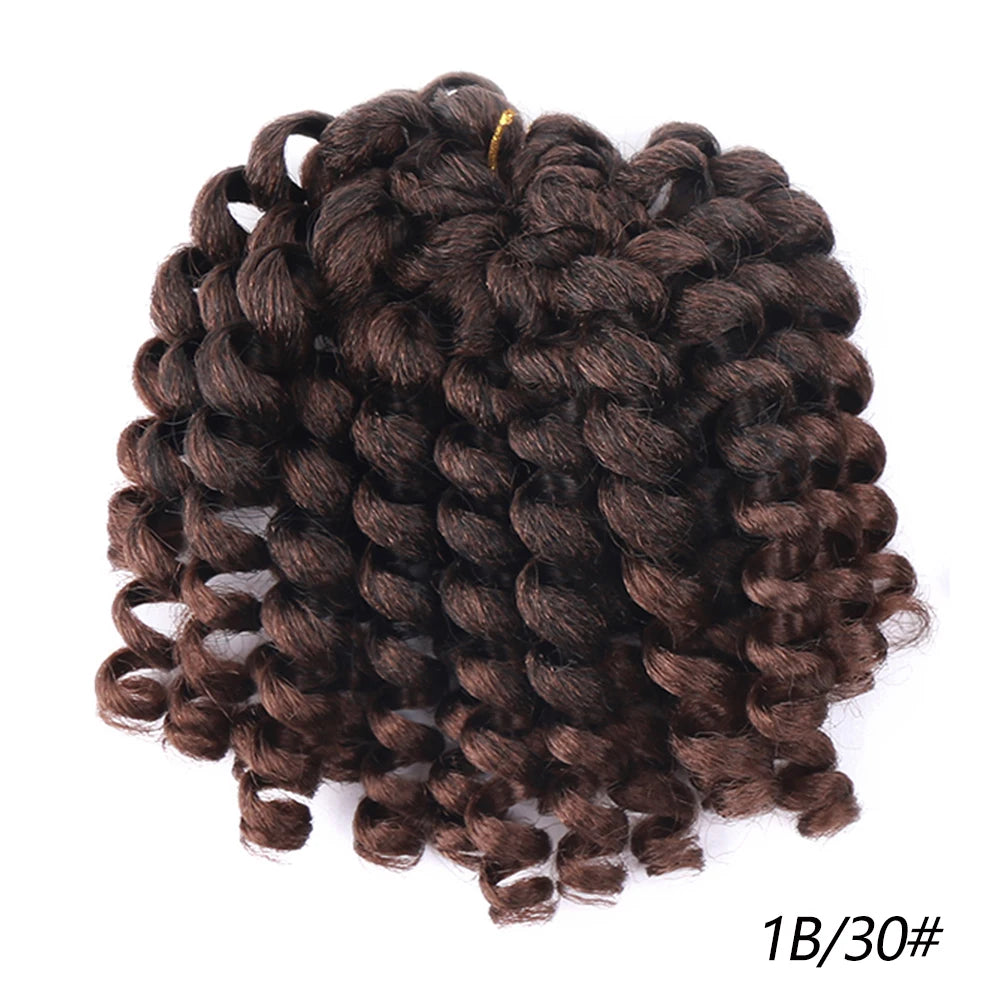 Synthetic Ombre Jumpy Wand Curl Crochet Braids Jamaican Bounce For Africa Braiding Hair Extensions Pre-Twisted