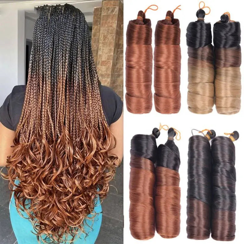 Pre Stretched French Curls Hair Spiral Braiding Synthetic Loose Wave Crochet Braids