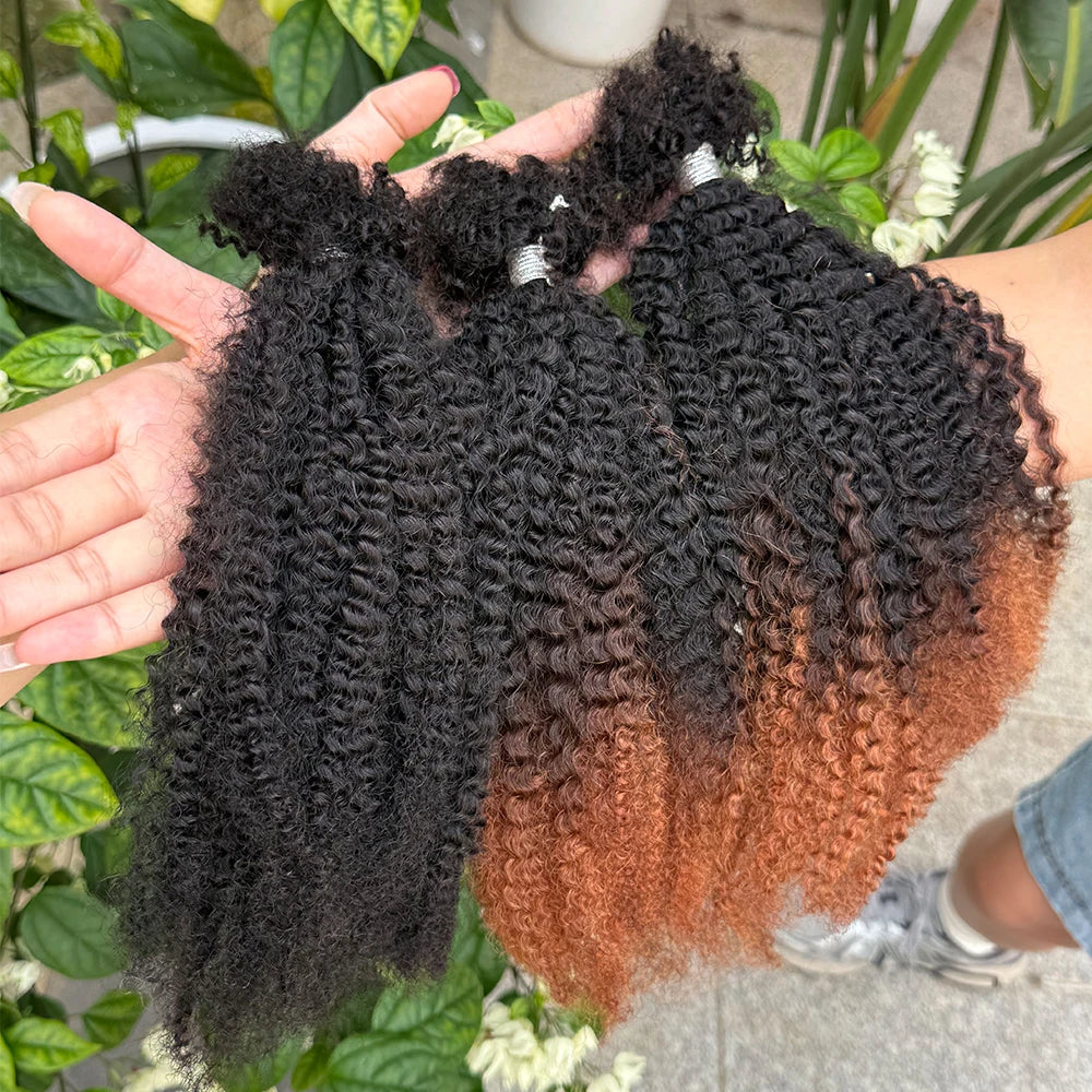 Afro Kinky Bulk Human Hair 30g/pack 16inches, 100% Micro Twist Curly Extensions