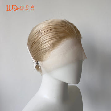 Blonde Lace Front Wigs Short Bob Cut Synthetic Hair, 13x4 Part Natural