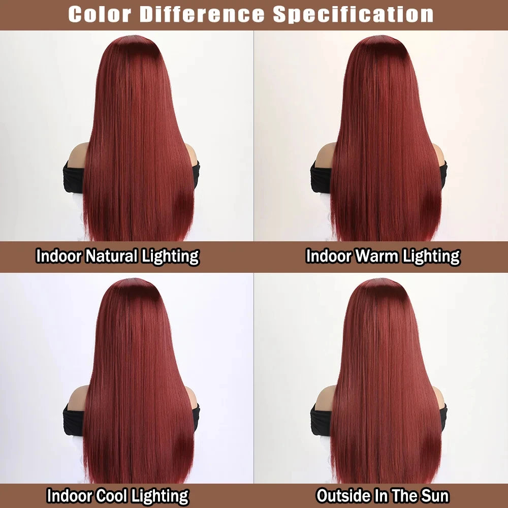 Best-selling 26-inch synthetic wig for long straight hair for Halloween cosplay, wig, high-temperature hair accessory