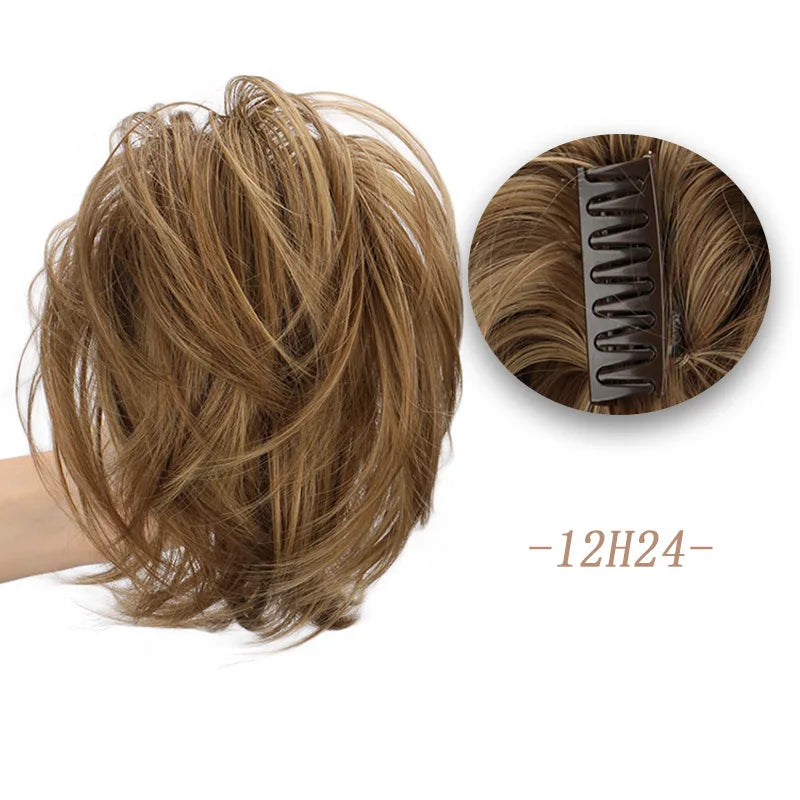 Synthetic Fake Hair Ponytail 8" Short Multi Layered Straight Claw On Clip