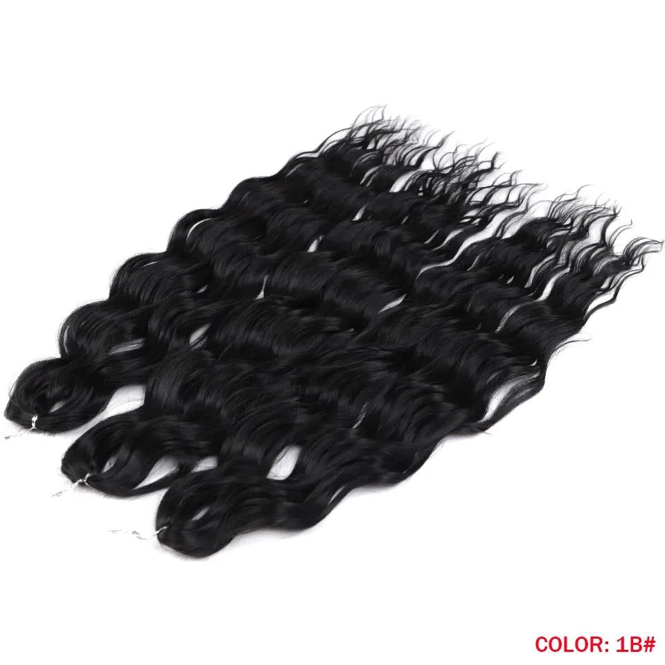 Synthetic Loose Deep Wave 24" Braiding Hair Extensions Water Braid Ombre Blonde