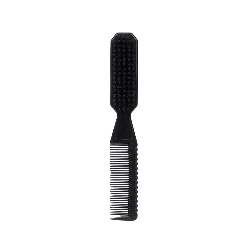 Double-Sided Comb Brush Wave Shaped Comb Professional Mustache Comb Brush Hairdresser Cleaning Brush