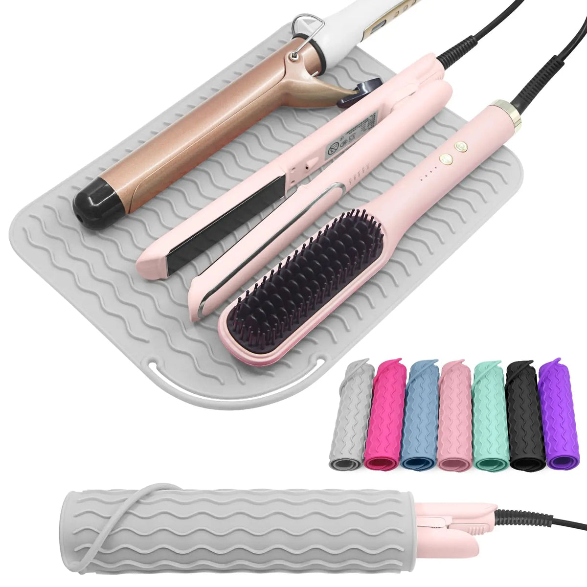 Silicone Heat Resistant Mat Hair Insulation Portable Tools Pad Straightener Curling Stick