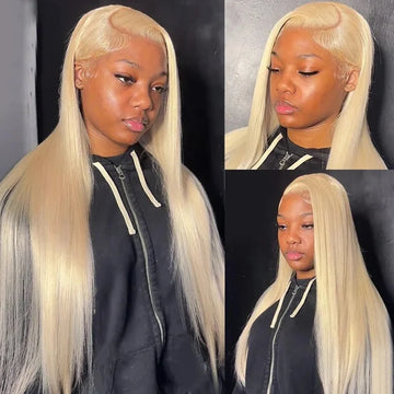 Blonde 613 Straight Raw Vietnamese Human Hair HD Lace Frontal Wig, 300% Density
