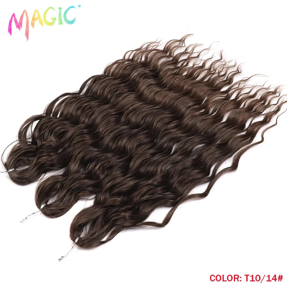 Water Wave Braiding Hair Extensions Ombre Blonde Deep Afro Curl Twist Crochet