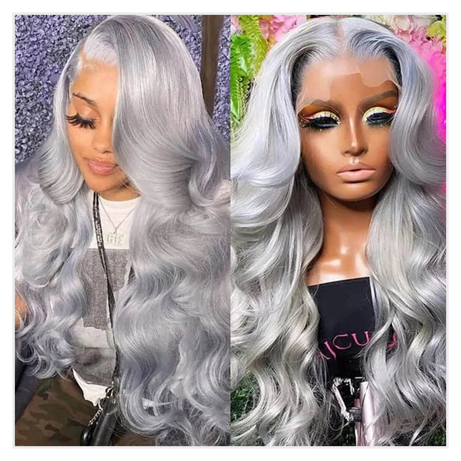 Grey Lace Fronts Wigs Human Hair 613 HD Frontal, 13x6 Vietnamese Raw