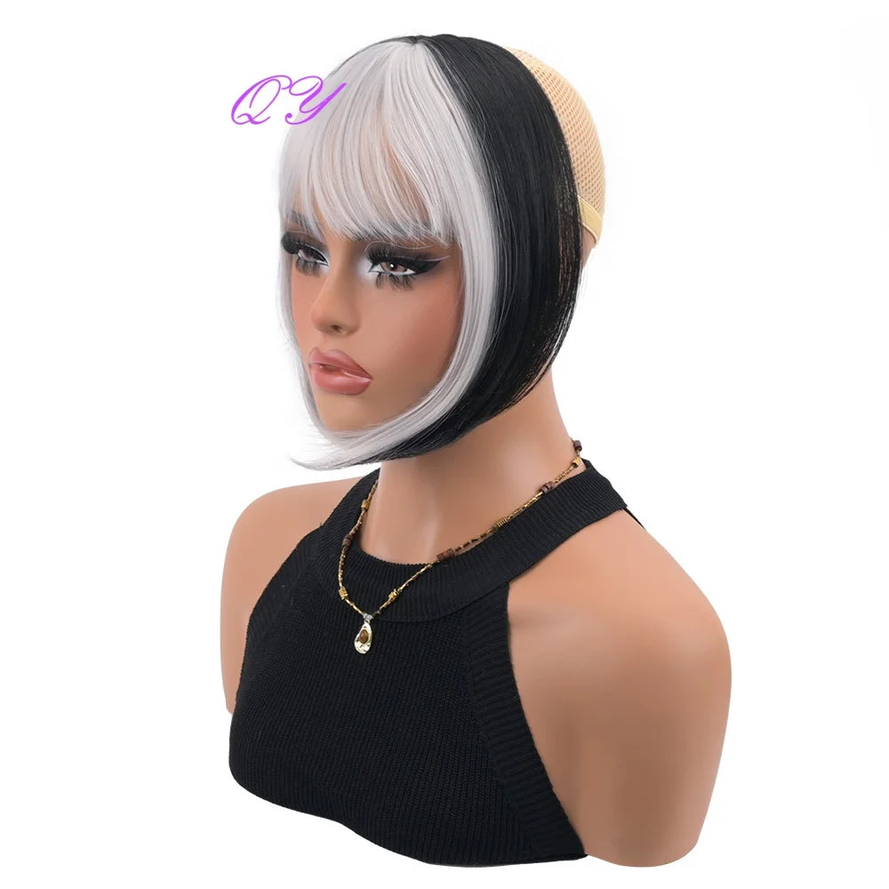 Bangs Wig 's Synthetic Gray White Used Daily Or Cosplay Party Hairstyles