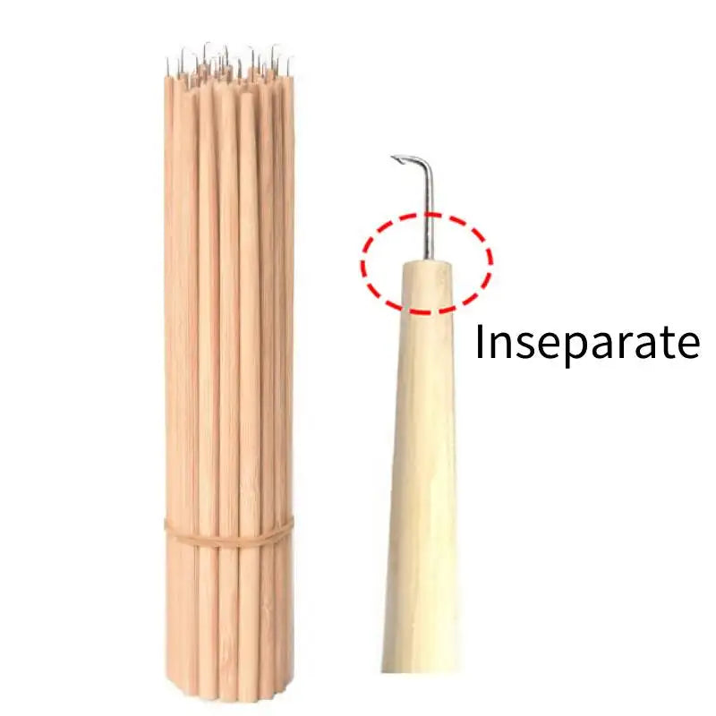 Ventilating Hook Needle Lace Wig Wood Handle Making Holder Accessories