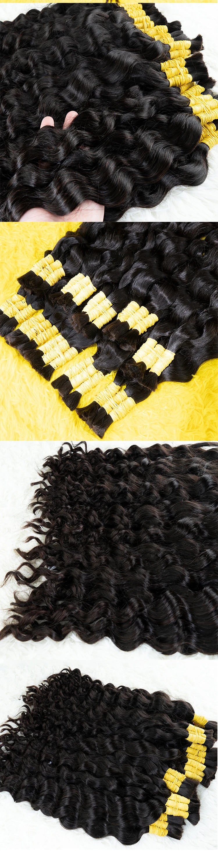 Human Hair Bulk Loose Wave No Weft Bundles Braiding Deep Brazilian Natural