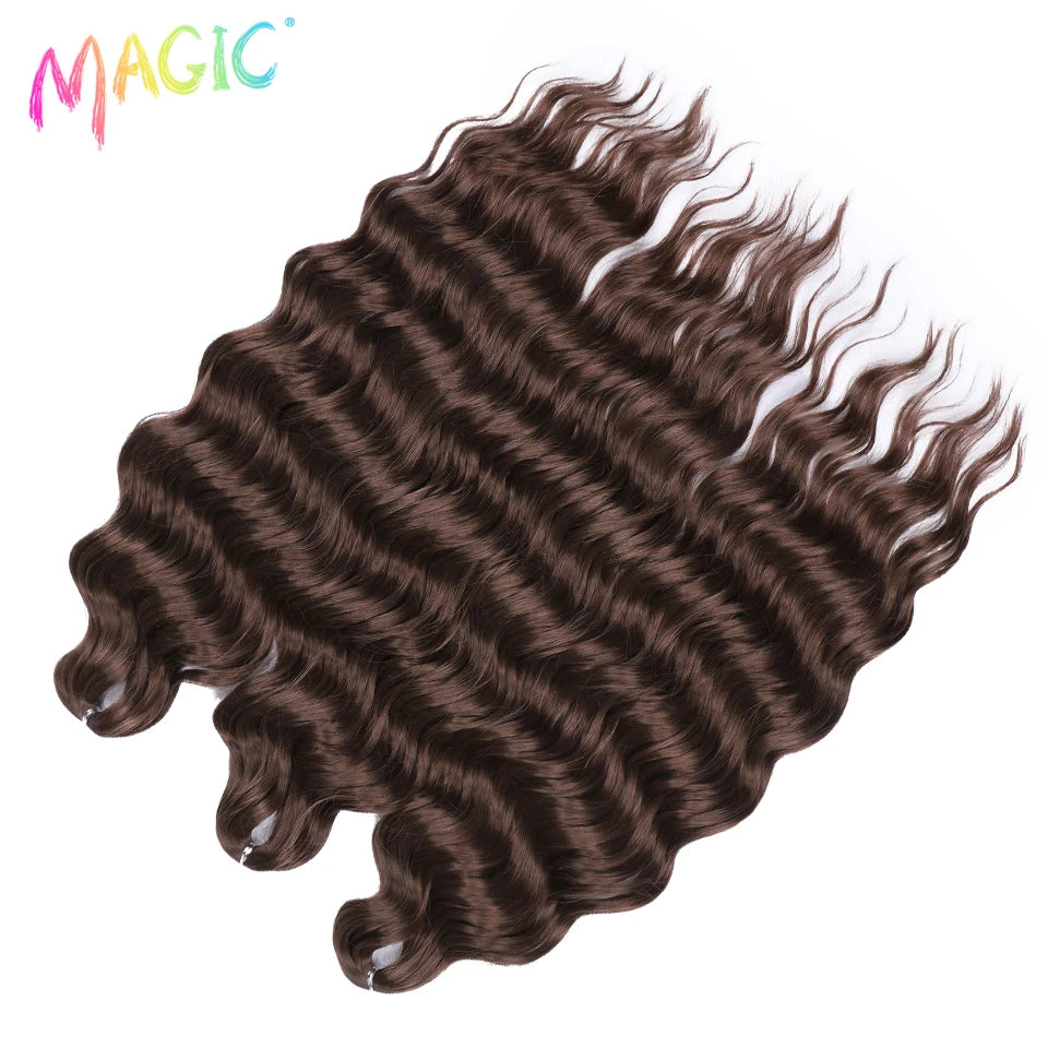 Water Wave Braiding Hair Extensions Ombre Blonde Deep Afro Curl Twist Crochet