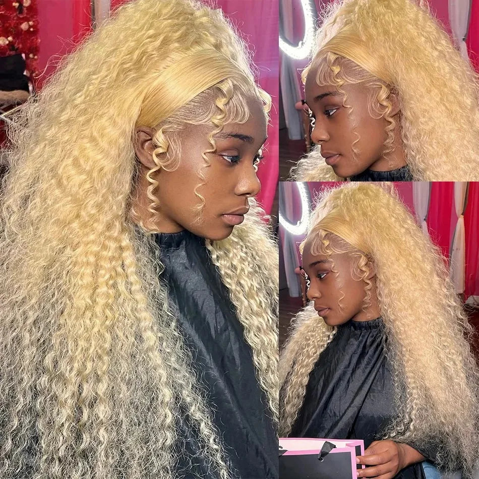 613 HD Lace Frontal Wig, 13x6 Deep Wave Front Human Hair Blonde