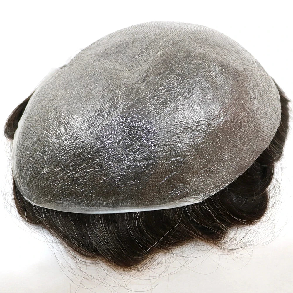 Super Natural Hairline 80Density 0.02mm Ultra Thin Skin Undetectable Vloop Toupee 1b20