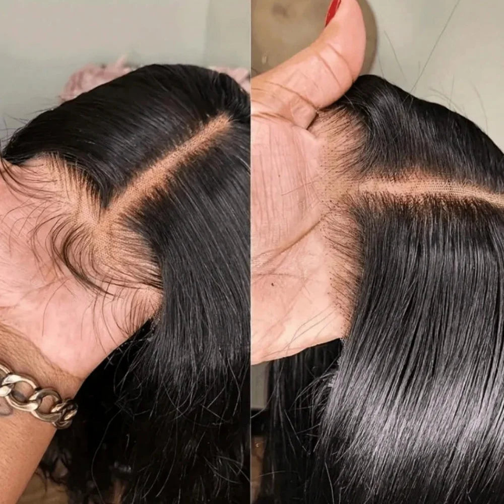 250% Brazilian Straight Human Hair Wigs, 13x4 HD Transparent Lace Front Pre