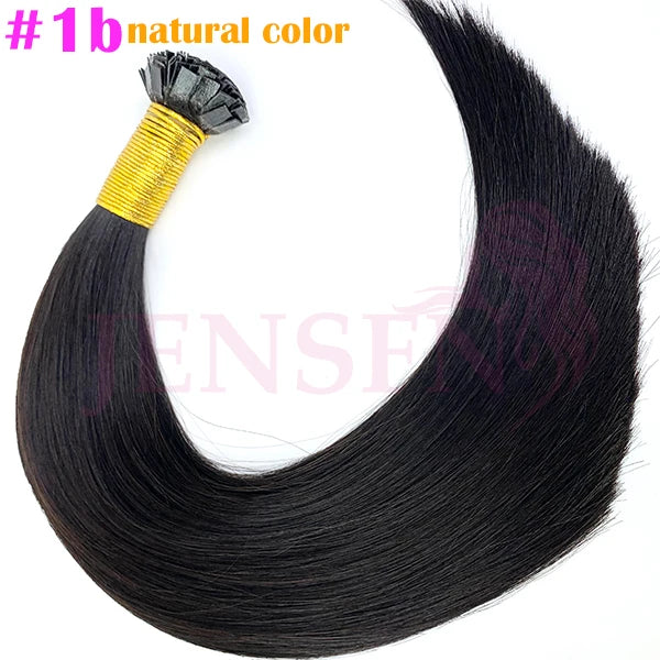 Flat Tip Hair Extensions Remy, 100% Human Keratin Straight Pre Bonded Wigs