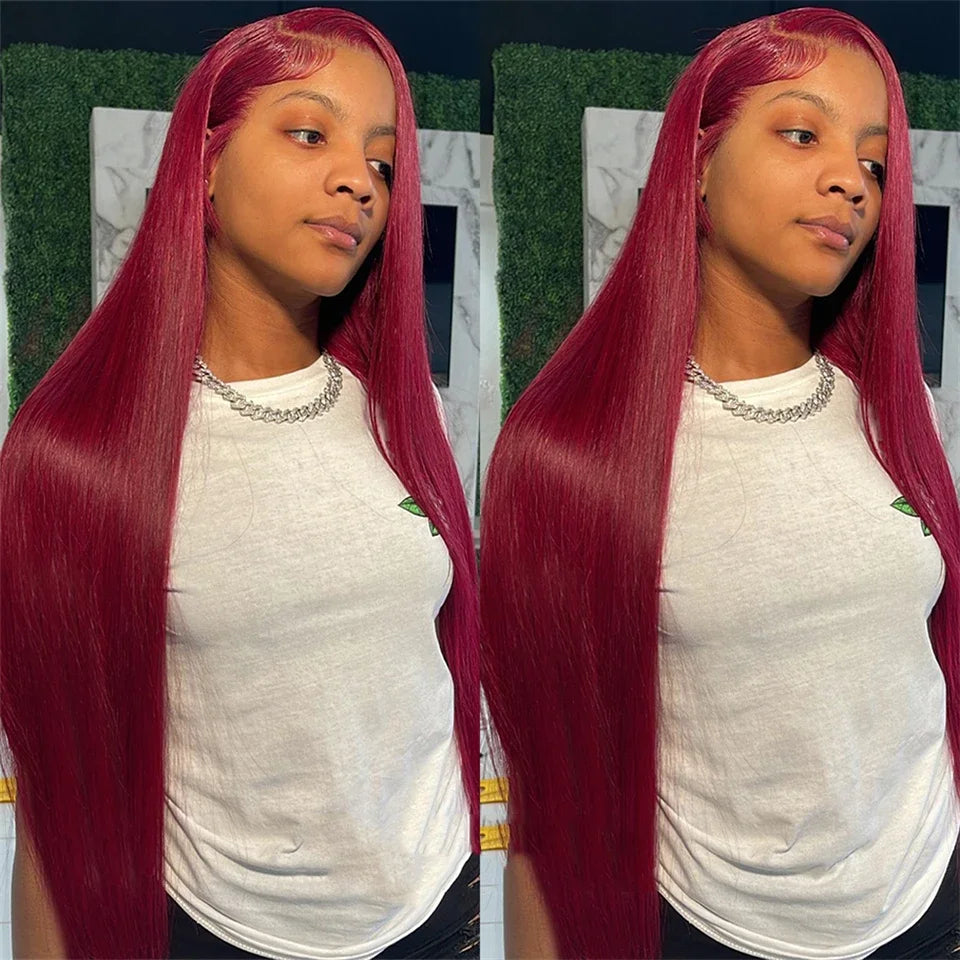Burgundy Glueless Wigs Human Hair 99J HD Lace Vietnamese Super Double Drown