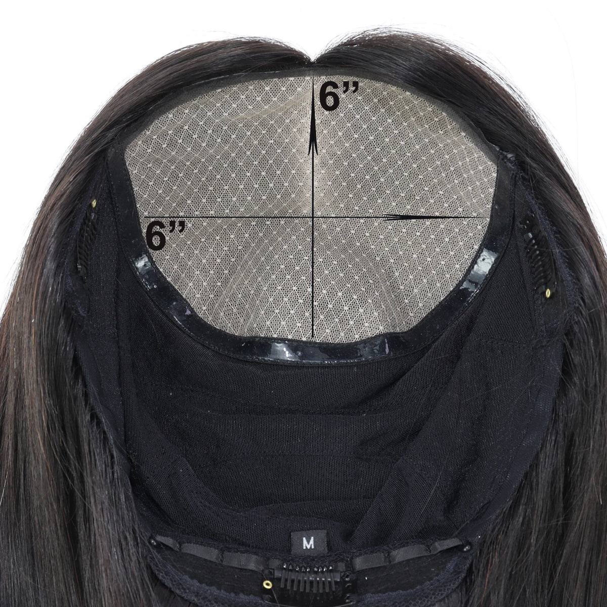 Straight Human Hair Silk Top Wig, 6x6, PU Front, Realistic Scalp