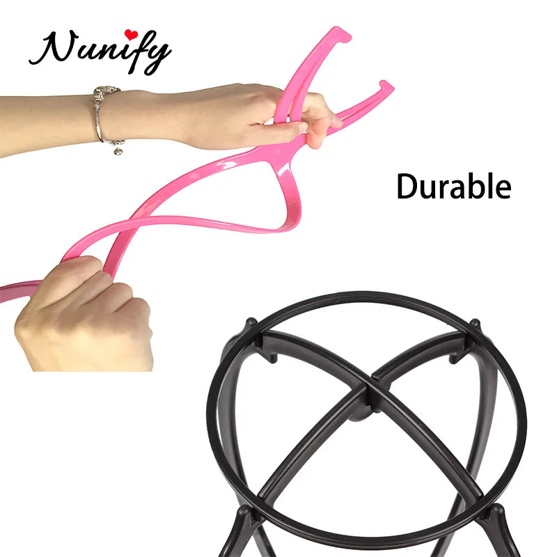 Plastic Wig Stand Portable Head Black Pink Hang Holder Durable Hair Display