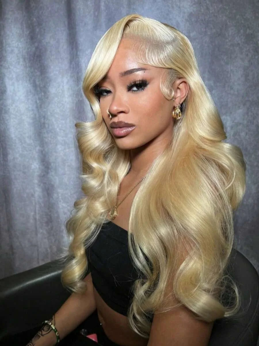 Blonde 613 Body Wave Human Hair 13x6 Lace Front Wig, 250% Density, Baby Hair, Natural Hairline