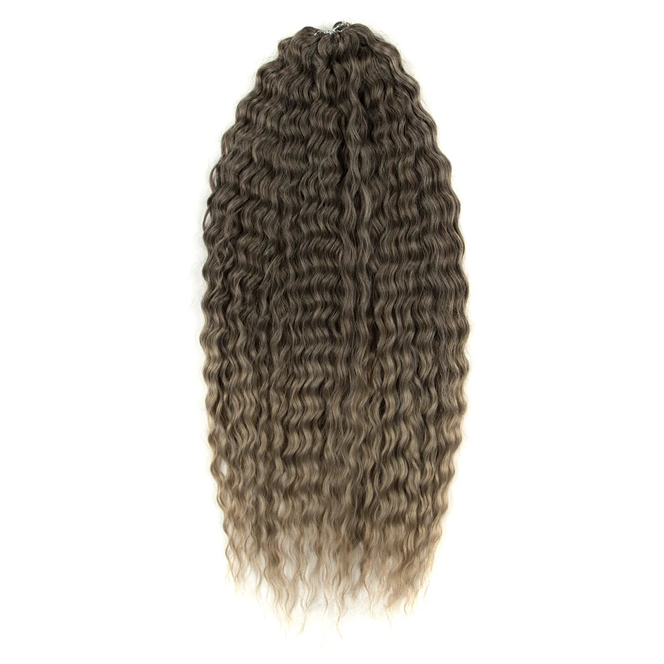 Synthetic Twist Crochet Curly Hair Water Wave Braid Ombre Blonde Brown Deep