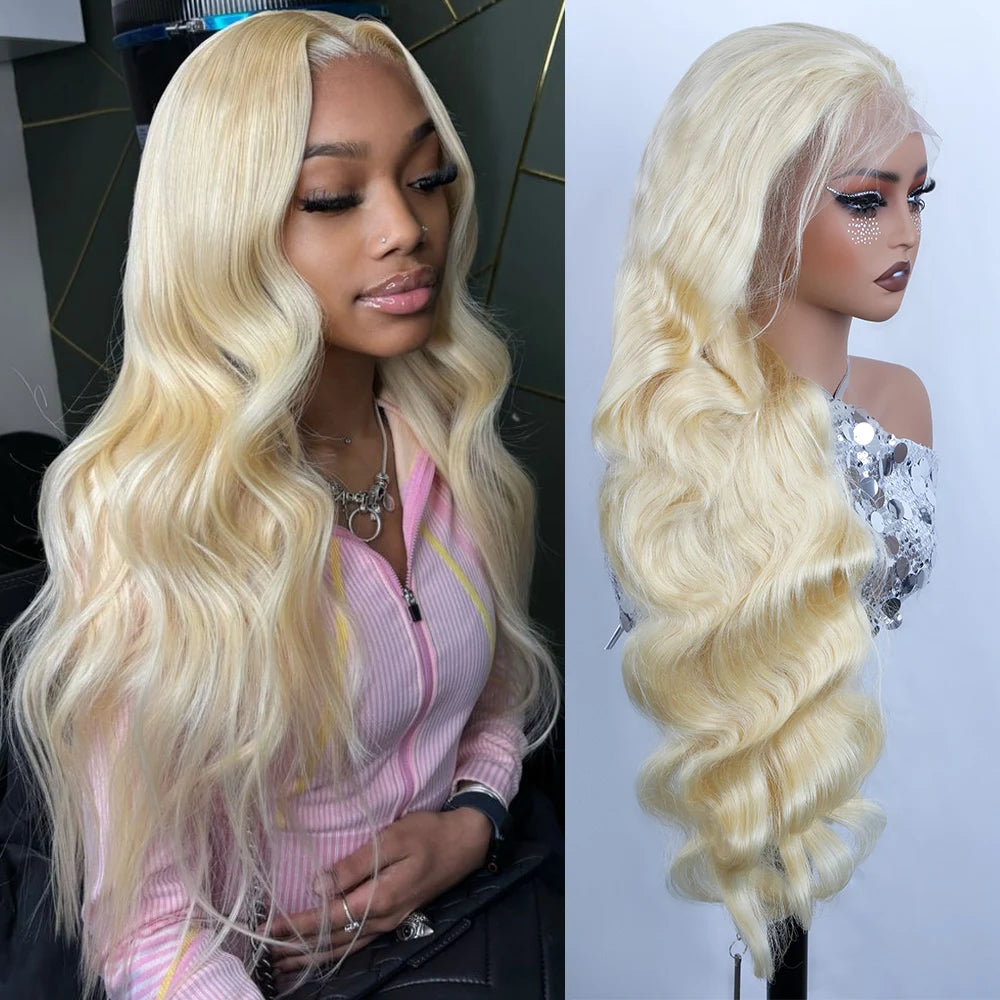 613 Honey Blonde Wig Human Hair Brazilian, 13x6 HD Lace Frontal Body
